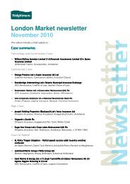 London Market newsletter - Weightmans Solicitors