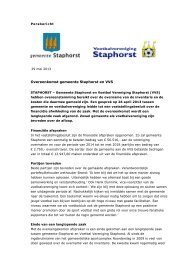 Overeenkomst gemeente Staphorst en VVS