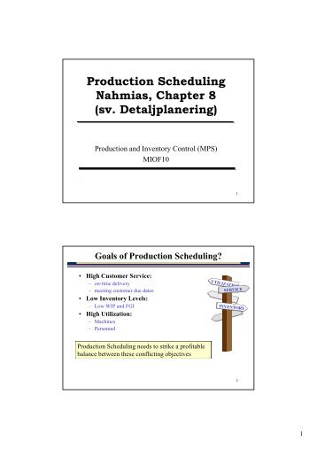 Production Scheduling Nahmias, Chapter 8 ( D t lj l i ) (sv ...