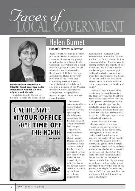 Helen Burnet - Local Government Association of Tasmania