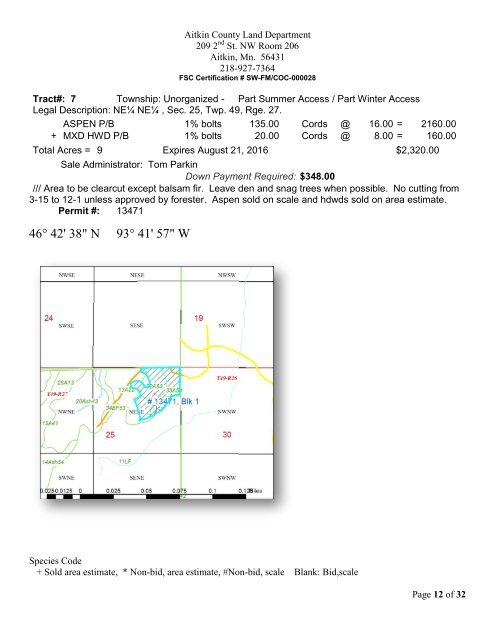 notice of aitkin county timber sale - Aitkin County Government