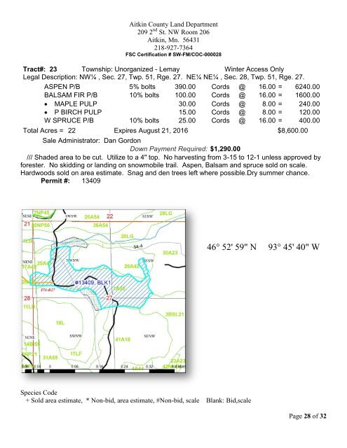 notice of aitkin county timber sale - Aitkin County Government