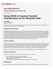 Using SKOS to Express Faceted Classification on the Semantic Web ...