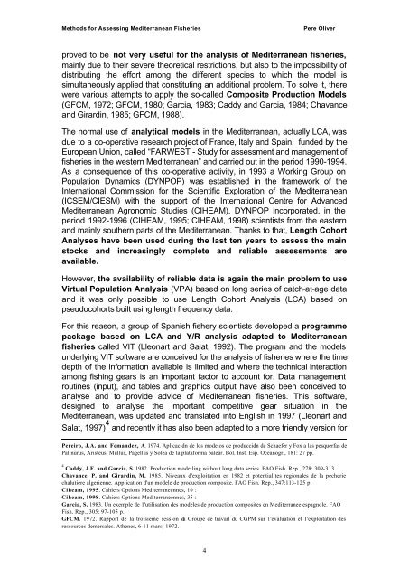 Methods for Assessing Mediterranean Fisheries - Fao - Copemed