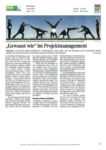 "Gewusst wie" im Projektmanagement - pma