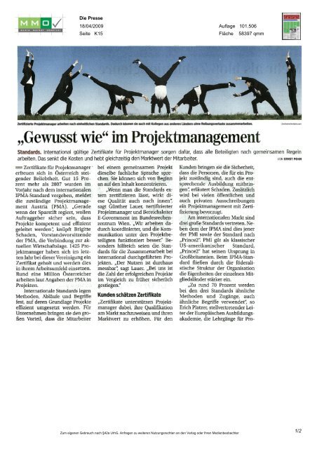 "Gewusst wie" im Projektmanagement - pma