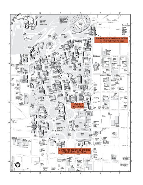 Uc Berkeley Campus Map Uc Berkeley Map Showing Location Of The Center For Japanese ...