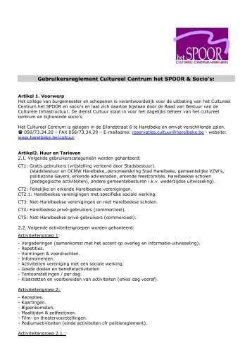 CC het SPOOR en socio-culturele centra - Stad Harelbeke