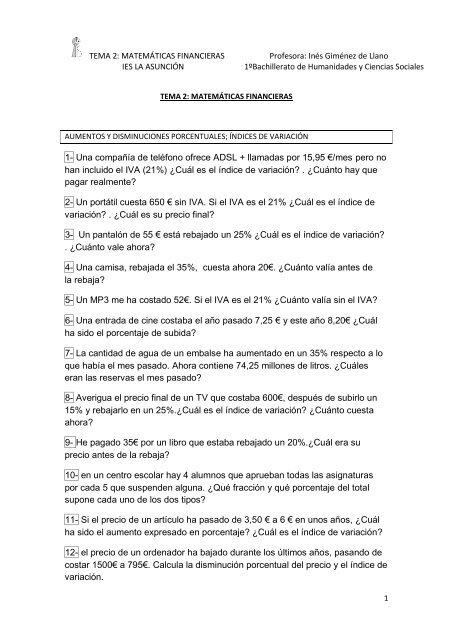 1- Una compaÃ±Ã­a de telÃ©fono ofrece ADSL + llamadas por 15,95 ...