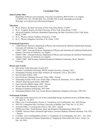 Curriculum Vitae - UCLA Physics & Astronomy