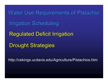 Regulated Deficit Irrigation Strategies