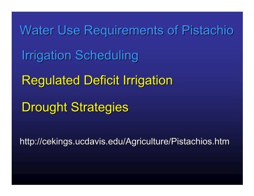 Regulated Deficit Irrigation Strategies