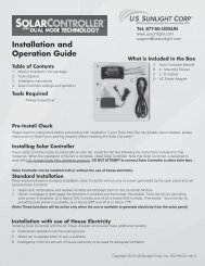 Installation and Operation Guide - US Sunlight Corp