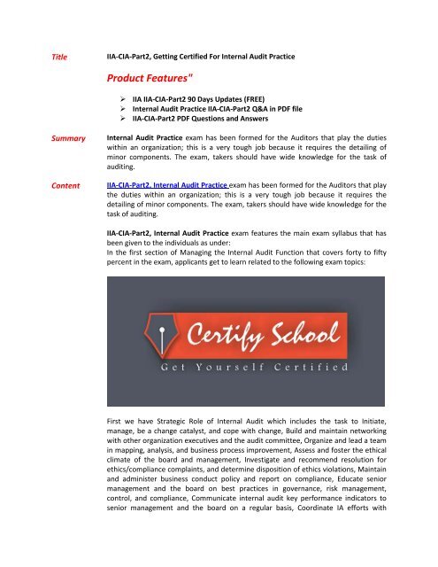IIA-CIA-Part1 Testking | Maxtic