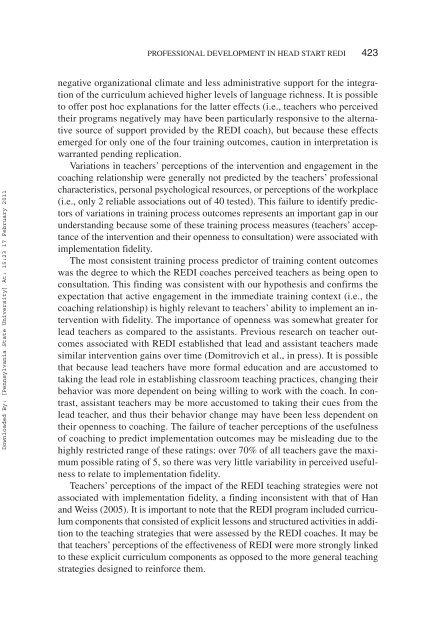 Early Education & Development Individual Factors Associated With ...