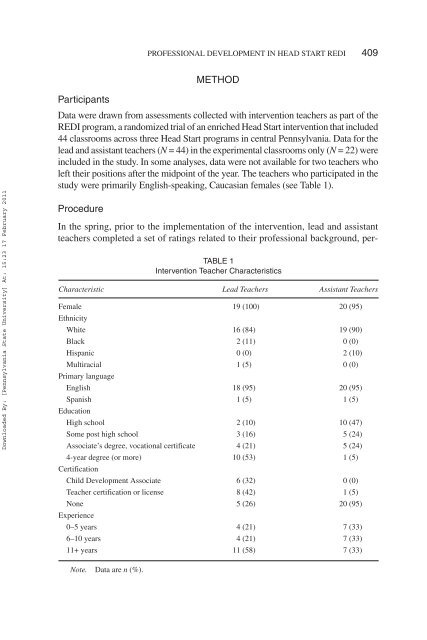 Early Education & Development Individual Factors Associated With ...