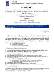 SEMINARIO Ricerca applicata, curricolo e nuove ... - Clio 92