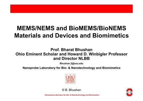 Nanoprobe Laboratory for Bio- & Nanotechnology and Biomimetics