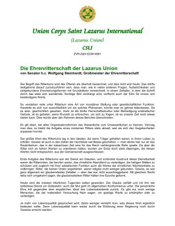 Artikel CSLI Ehrenritter 4 Seiten - Lazarus Union