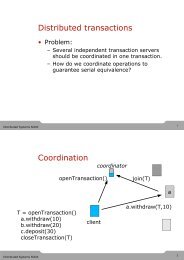 Distributed transactions Coordination - People