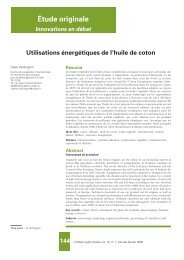 L'huile de coton carburant - Publications des agents du Cirad