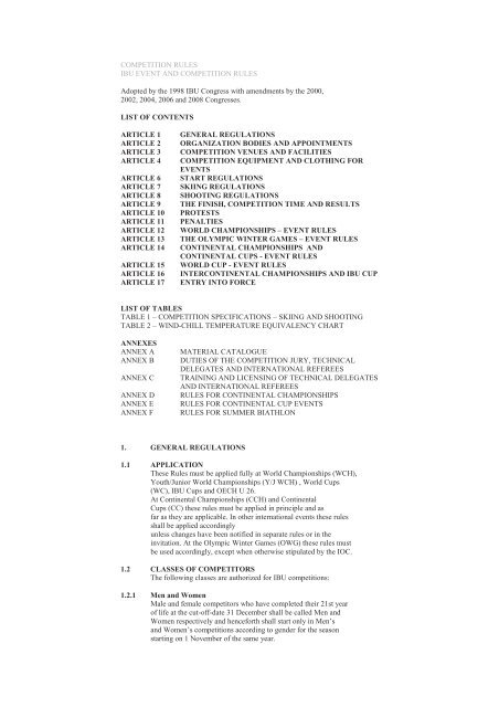 COMPETITION RULES IBU EVENT AND COMPETITION RULES ...