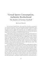 Virtual Sports Consumption, Authentic Brotherhood: The Reality of