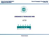 LINGUAGGI E TECNOLOGIE WEB - SisInf Lab - Politecnico di Bari