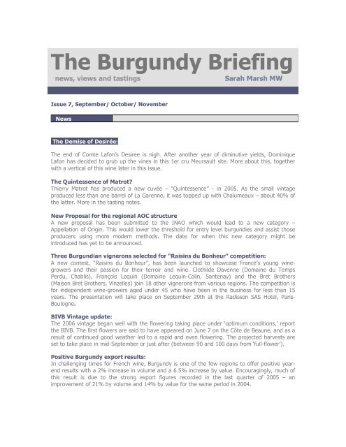 The Burgundy Briefing