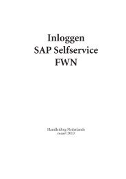 Inloggen SAP Selfservice FWN