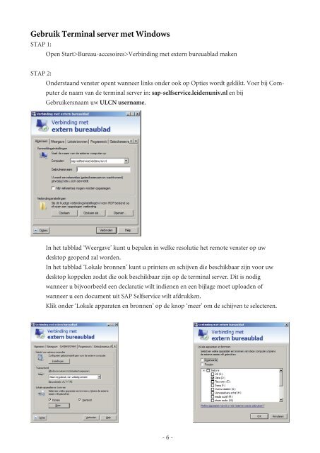 Inloggen SAP Selfservice FWN