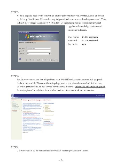 Inloggen SAP Selfservice FWN