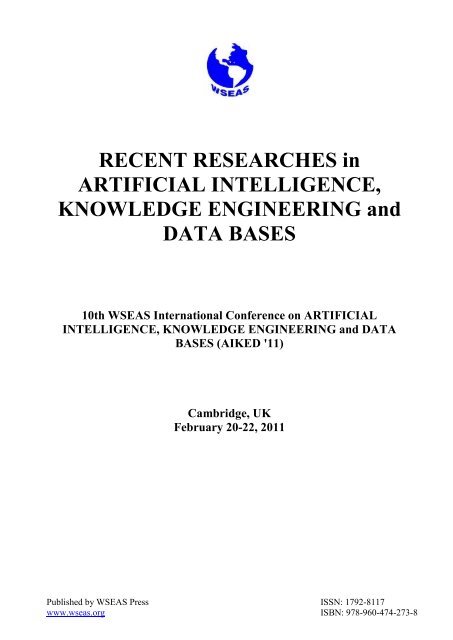 Recent Researches in Artificial Intelligence, Knowledge ... - Wseas.us