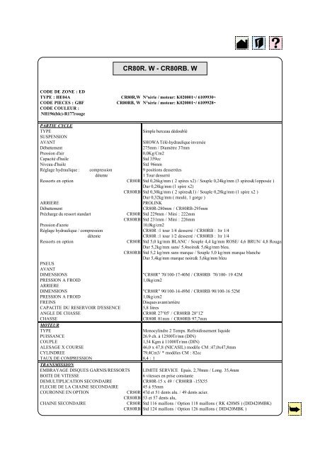 CR80R. W - CR80RB. W - Bike-parts