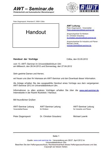 Download Handout (PDF) - AWT-Seminar
