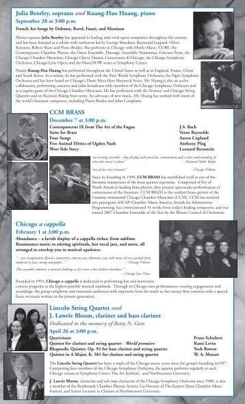 Lyrica 2008-2009 Brochure (pdf) - Lake Forest College - Chicago's ...
