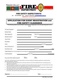 Application for Event Registration and Fire Safety Clearance