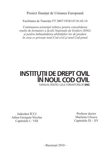 implementarea dispoziÅ£iilor civile din noul Cod civil - CSM