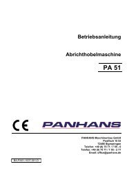 Betriebsanleitung Abrichthobelmaschine PA 51 - Winter Holztechnik