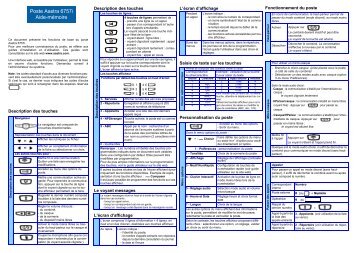 Poste Aastra 6757i Aide-mÃ©moire - Atelsys