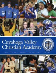 CVCA Viewbook - Cuyahoga Valley Christian Academy