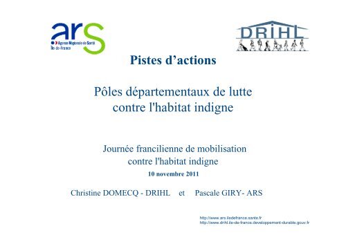 Pistes d'actions - DRIHL Ile-de-France