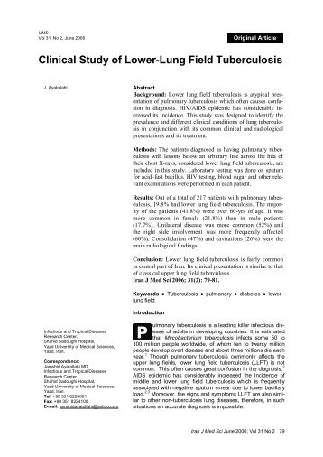 Clinical Study of Lower-Lung Field Tuberculosis