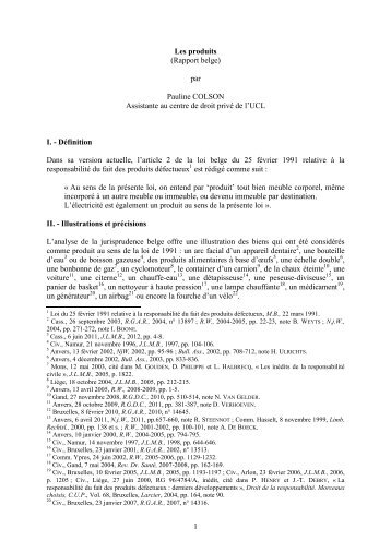 1 Les produits (Rapport belge) par Pauline COLSON ... - Grerca