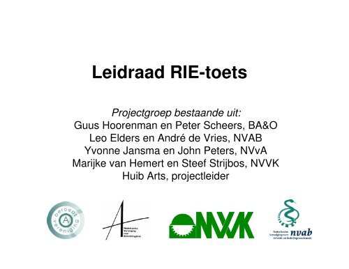 Leidraad RIE-toets