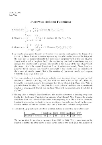 Piecewise-defined Functions