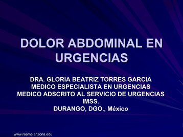 Dolor abdominal en urgencias - Reeme.arizona.edu