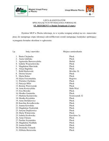 STAROSTA PÃ…ÂOCKI OGÃ…ÂASZA NAj3,ÃƒÂ“R NA WOLNE STANOWISKO ...