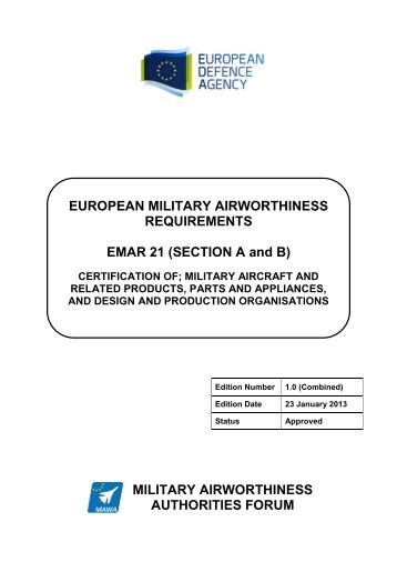 EMAR 21 Section A and B Ed 1.0 (combined) (23 Jan 2013)