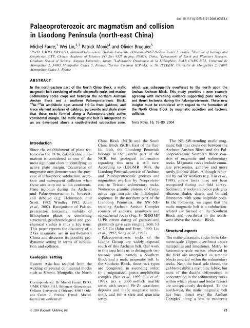 GÃ©ochronologie U-Pb par ablation laser et ICP-MS (LA-ICP-MS ...